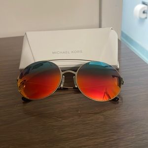 Michael Kors Gold Aviator Mirrored Sunglasses
